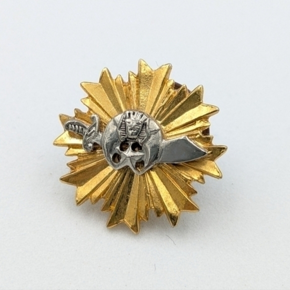 Vintage Gold Burst SHRINERS MASON Lapel Pin